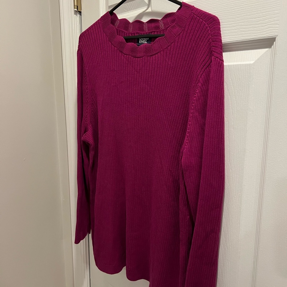 Lands' End Magenta Knit Sweater